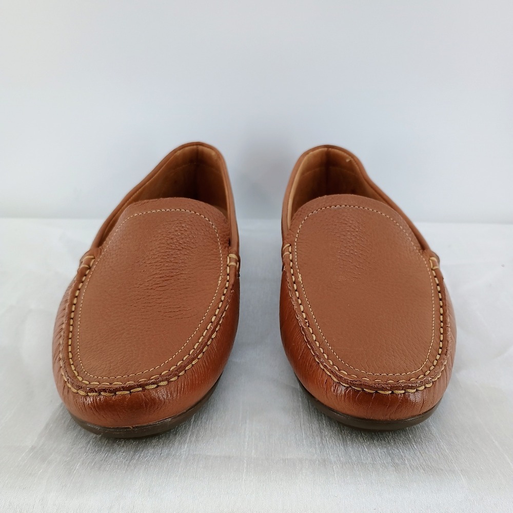 Classic Women's Brown Leather Driving Loafers - Picture 4 of 9